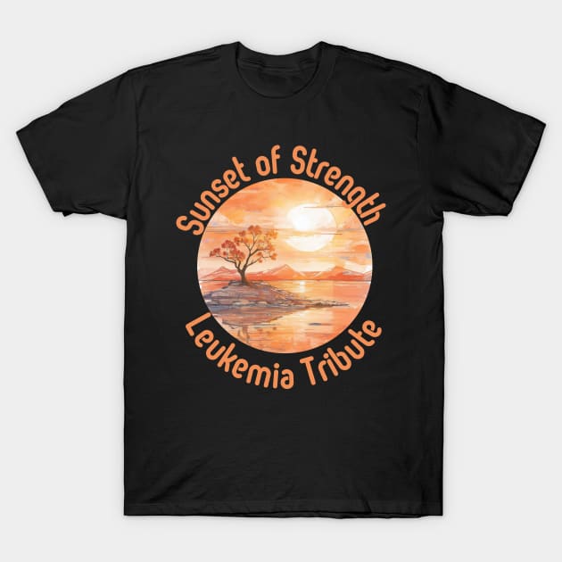 leukemia , leukemia awareness, sunset of strength, design T-Shirt by Imaginator Studio